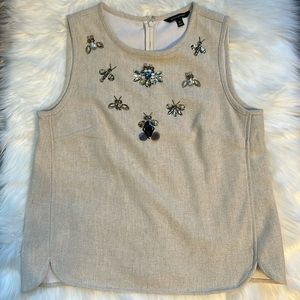EUC Banana Republic Medium Beaded Lined Sleeveless Top